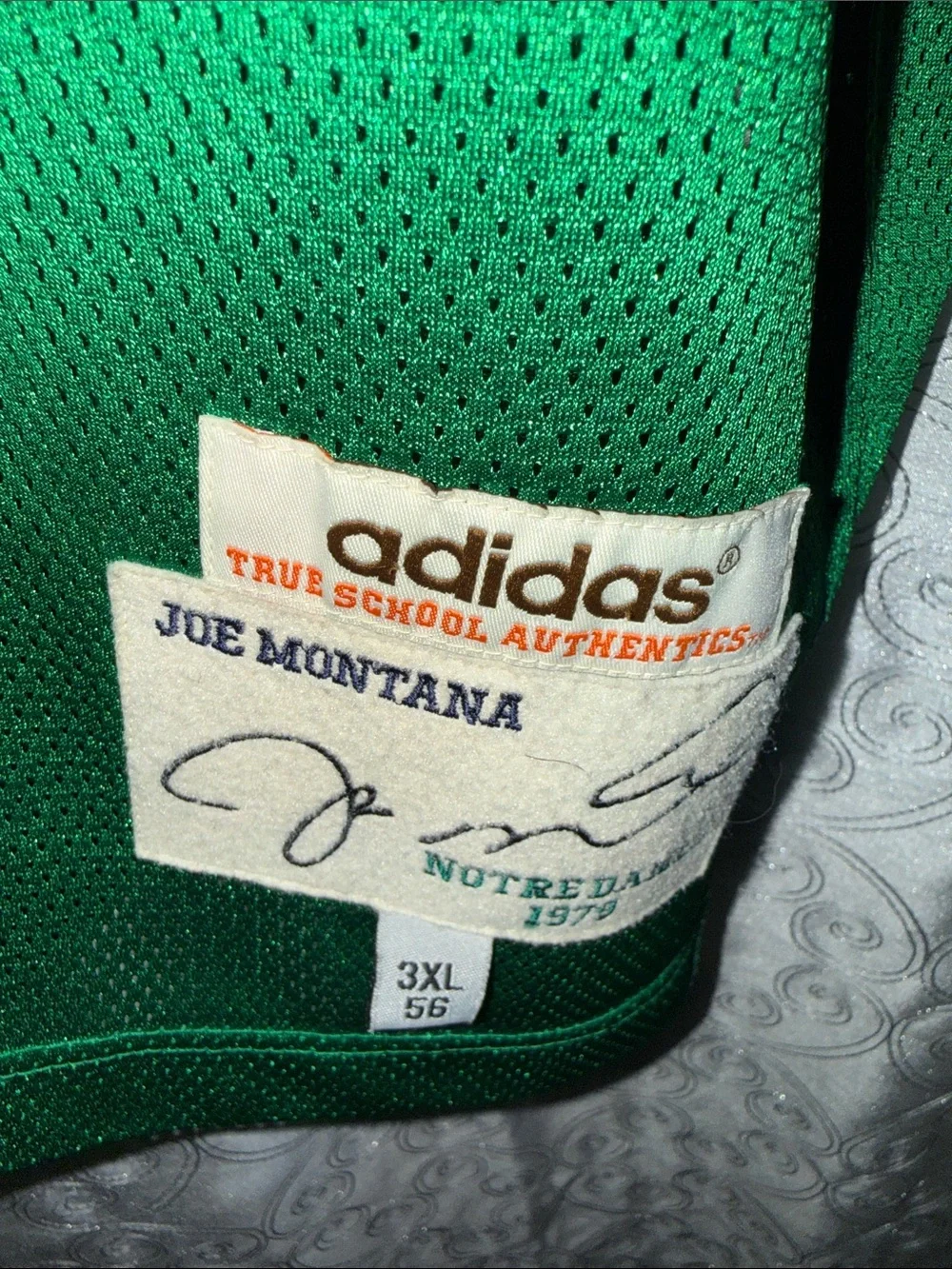 Adidas Joe Montana #3 Notre Dame Fighting Irish Throwback Jersey Size 3XL 🔥 G2